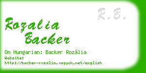 rozalia backer business card
